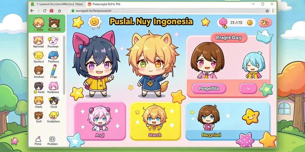 Tampilan awal game yang menarik dan mudah dipahami.